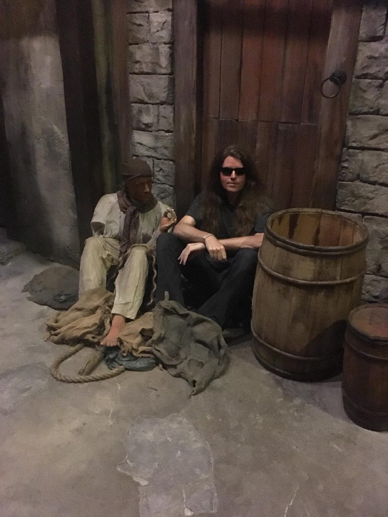 Tom McDyne at the PIRATES OF NASSAU museum in The Bahamas