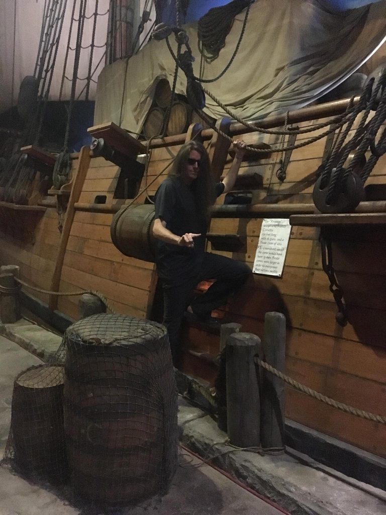 Tom McDyne at the PIRATES OF NASSAU museum in The Bahamas