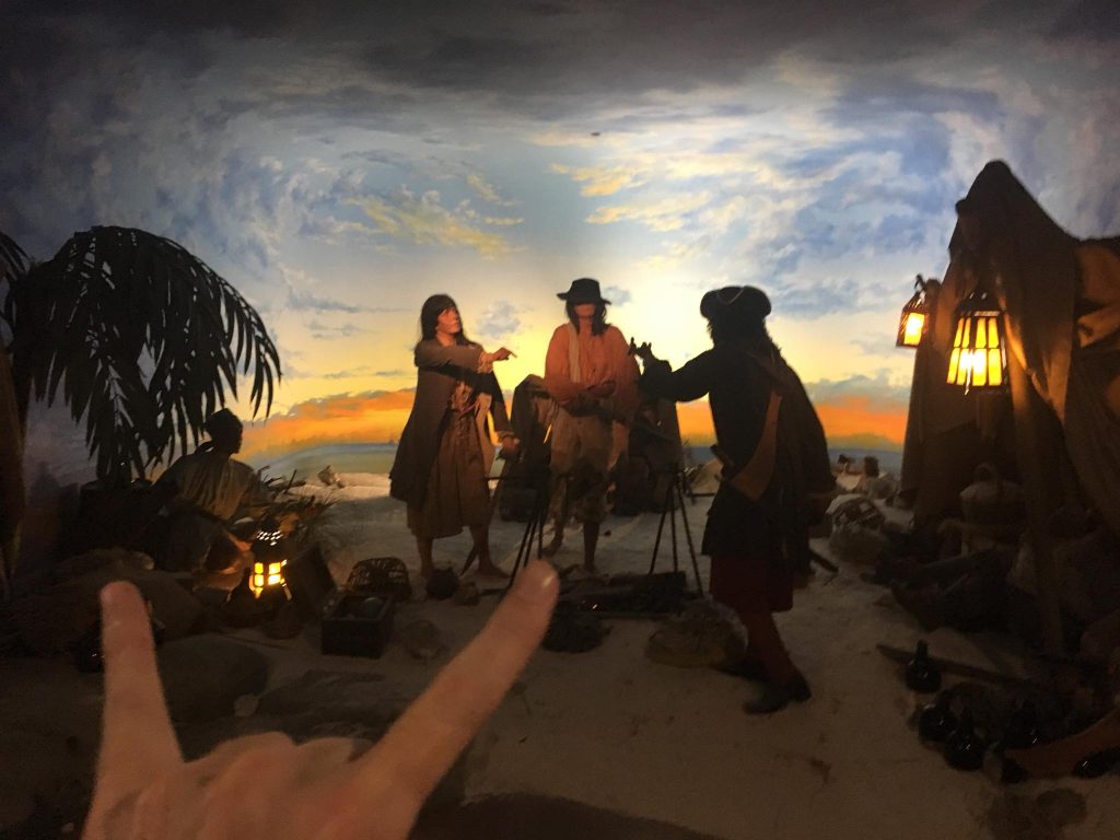 Tom McDyne at the PIRATES OF NASSAU museum in The Bahamas