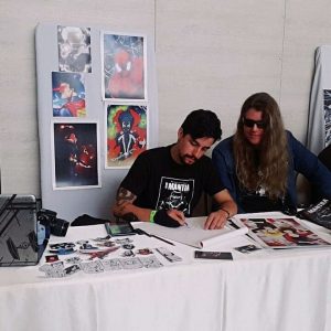 Tom McDyne with Daniel Vergara at a Comic-Con style event somewhere in the Caribbean