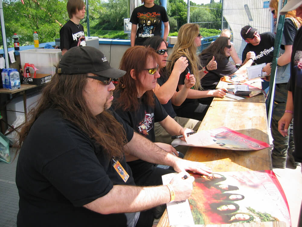 Tom McDyne with JON OLIVA'S PAIN at the Z7 METAL DAYZ FESTIVAL signing session in Switzerland