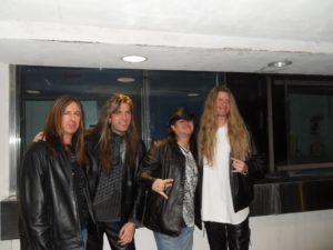 Tom McDyne - Tracy Shell, Armand Melnbardis, Morgan Ashley (DORIAN) and Tom backstage at a Trans-Siberian Orchestra concert